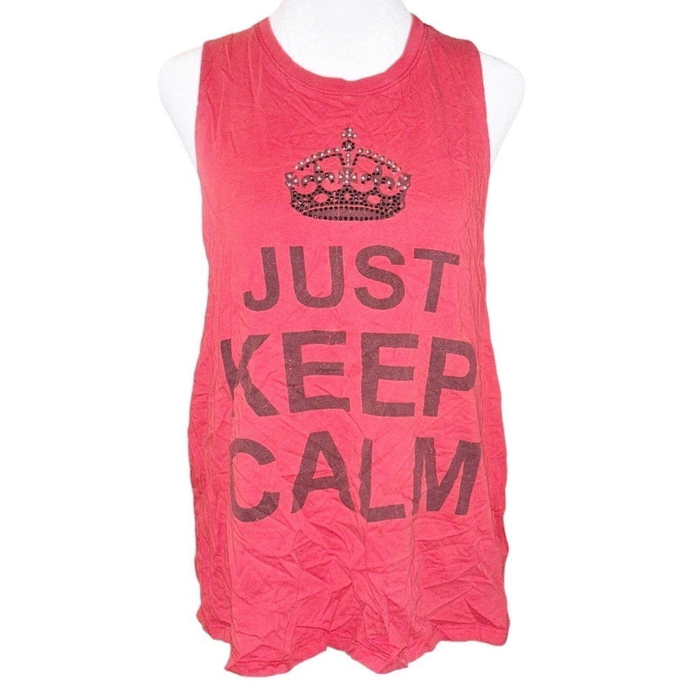 Forever 21 Just keep calm studded tank top